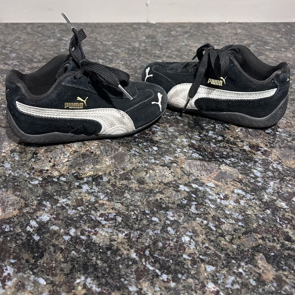 Puma Speedcat OG Black White Tennis Shoes Little Kids 12 C